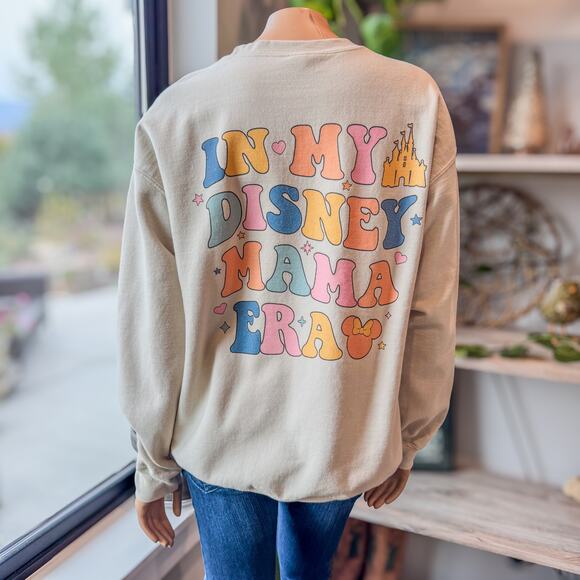 Disney Mama “In My Disney Mama Era" Sweatshirt, Disney Mom Apparel Women's Large - Picture 1 of 11